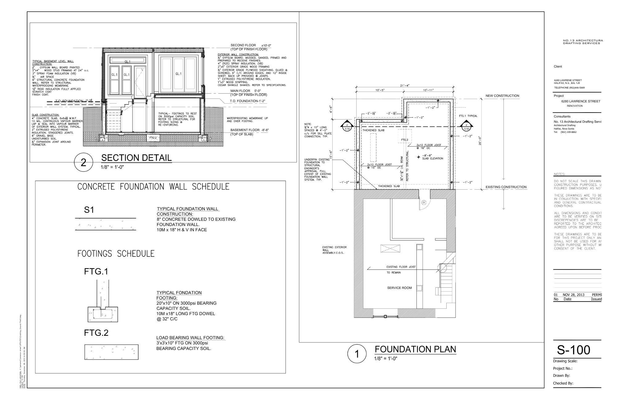 LAWERENCE STREET PROJECT-FOUNDATION PLAN/DETAIL