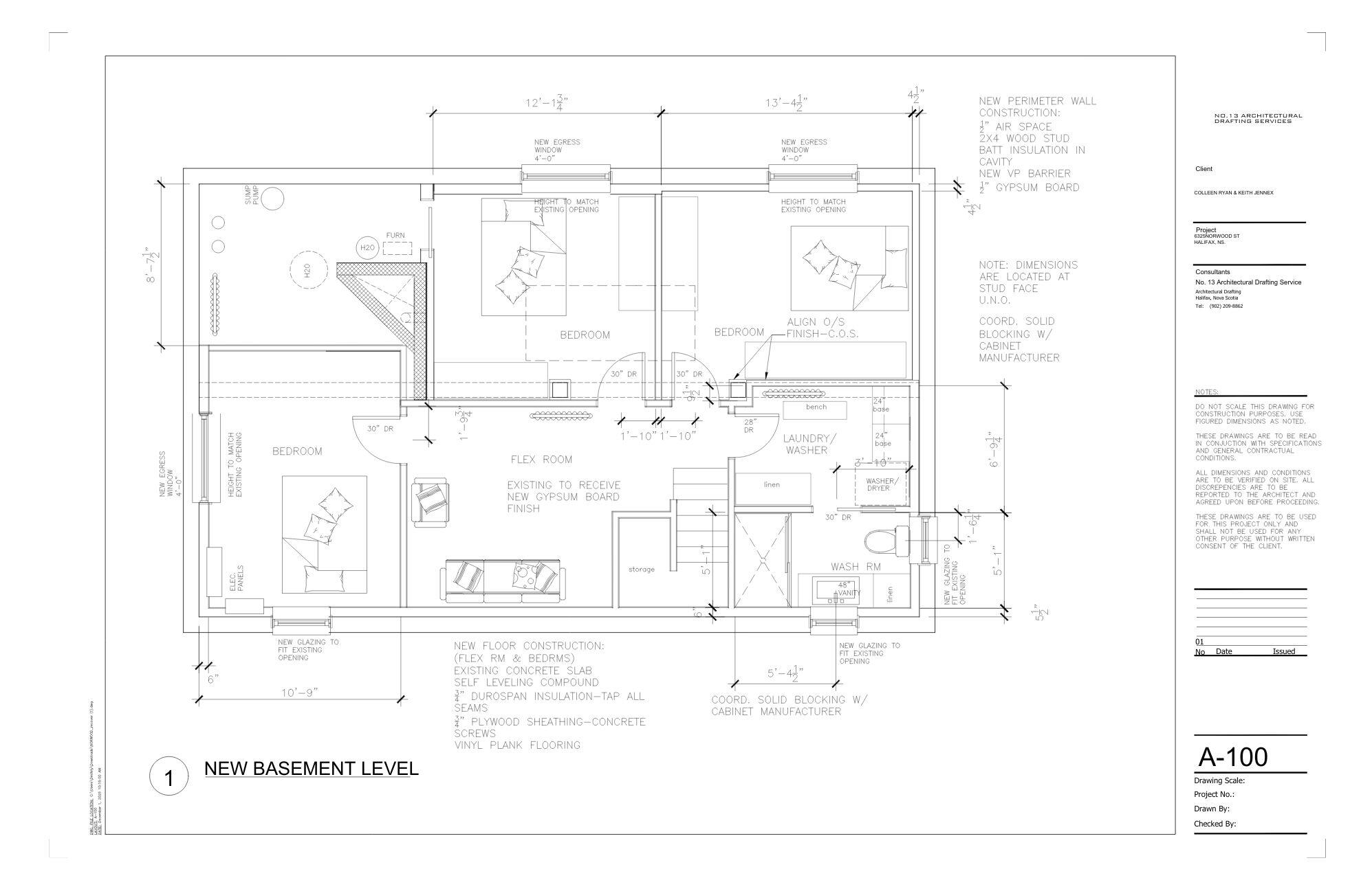 NORWOOD STREET PROJECT-BASEMENT NEW PLAN